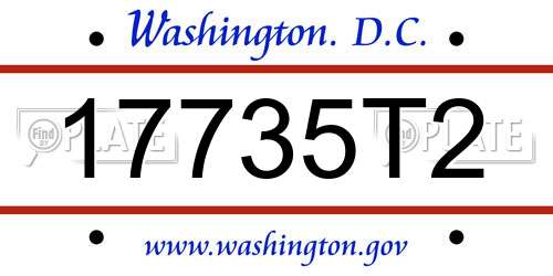 17735T2 District Of Columbia License Plate