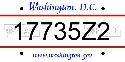 17735Z2 District Of Columbia License Plate