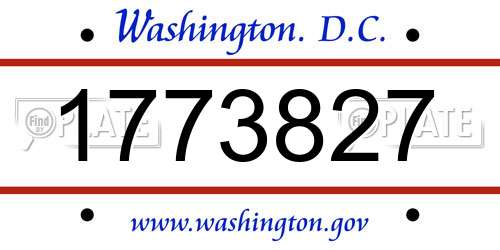 1773827 District Of Columbia License Plate