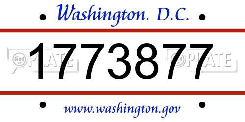 1773877 District Of Columbia License Plate