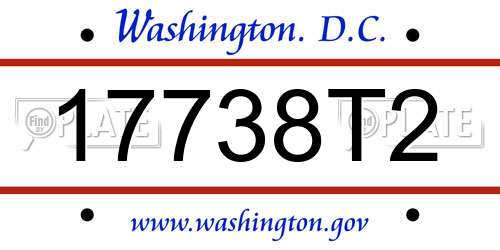 17738T2 District Of Columbia License Plate