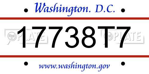 17738T7 District Of Columbia License Plate