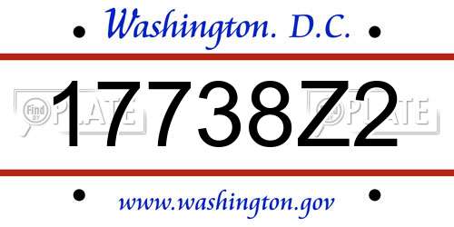 17738Z2 District Of Columbia License Plate