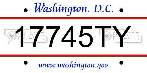 17745TY District Of Columbia License Plate