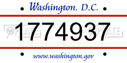1774937 District Of Columbia License Plate