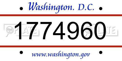 1774960 District Of Columbia License Plate