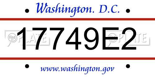 17749E2 District Of Columbia License Plate
