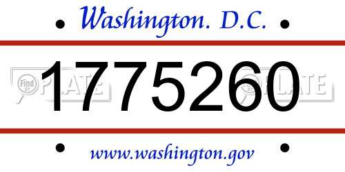 1775260 District Of Columbia License Plate