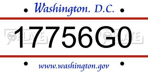 17756G0 District Of Columbia License Plate