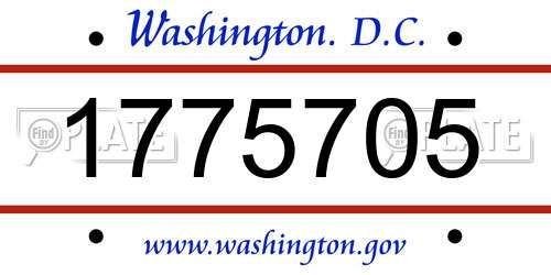 1775705 District Of Columbia License Plate