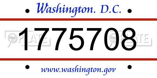 1775708 District Of Columbia License Plate
