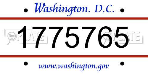 1775765 District Of Columbia License Plate