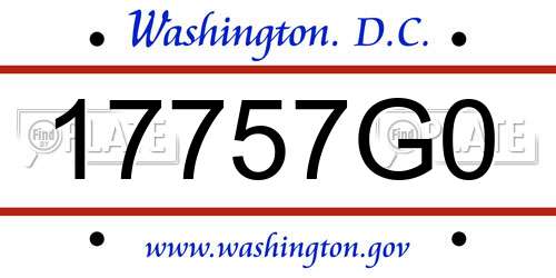 17757G0 District Of Columbia License Plate