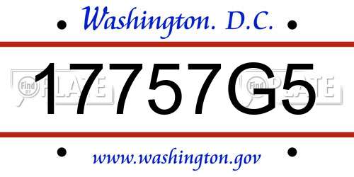 17757G5 District Of Columbia License Plate