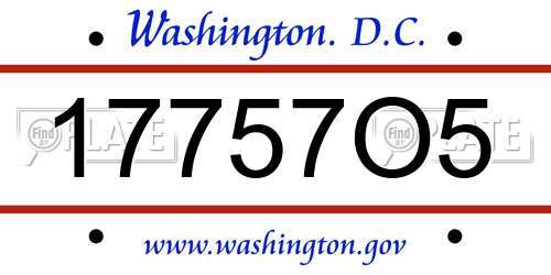 17757O5 District Of Columbia License Plate