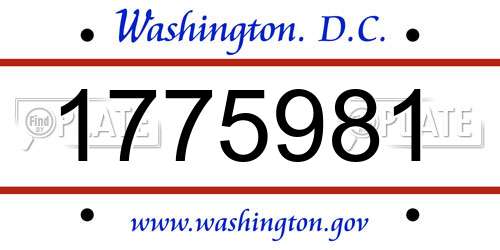 1775981 District Of Columbia License Plate