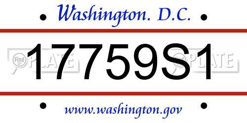 17759S1 District Of Columbia License Plate