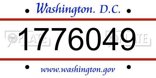 1776049 District Of Columbia License Plate