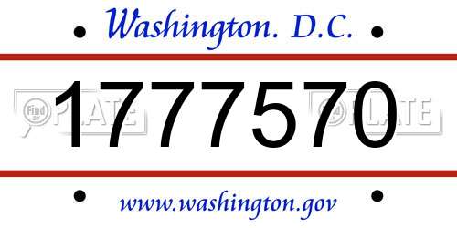 1777570 District Of Columbia License Plate