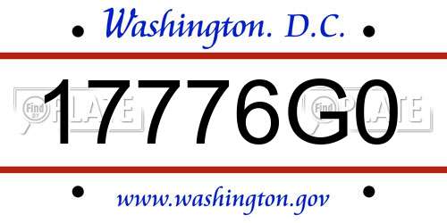 17776G0 District Of Columbia License Plate