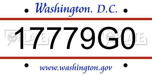 17779G0 District Of Columbia License Plate