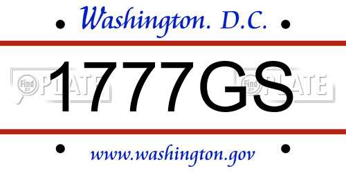 1777GS District Of Columbia License Plate