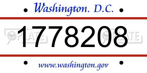 1778208 District Of Columbia License Plate