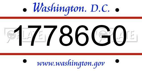17786G0 District Of Columbia License Plate