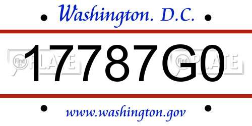 17787G0 District Of Columbia License Plate