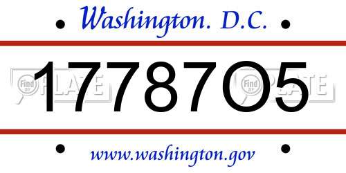 17787O5 District Of Columbia License Plate