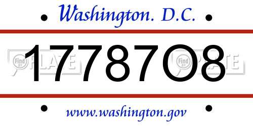 17787O8 District Of Columbia License Plate