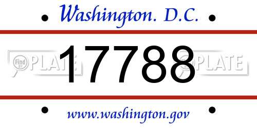 17788 District Of Columbia License Plate