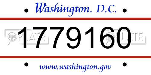 1779160 District Of Columbia License Plate