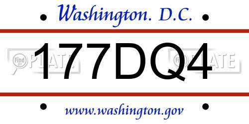 177DQ4 District Of Columbia License Plate