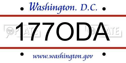 177ODA District Of Columbia License Plate