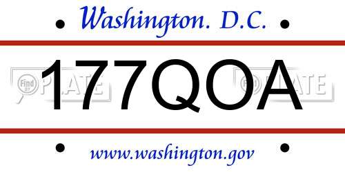 177QOA District Of Columbia License Plate