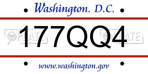 177QQ4 District Of Columbia License Plate