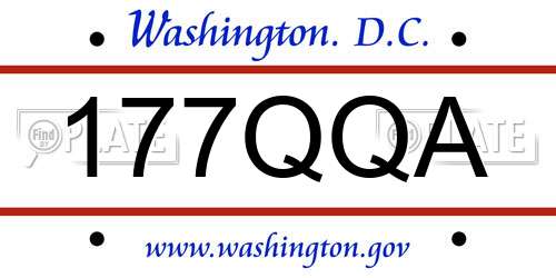 177QQA District Of Columbia License Plate