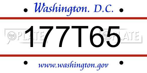 177T65 District Of Columbia License Plate