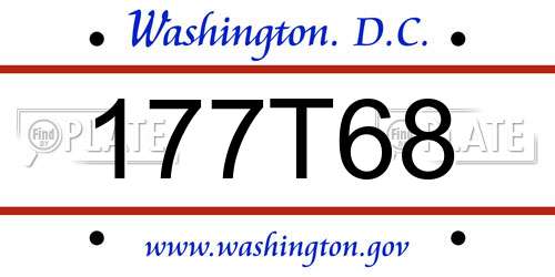177T68 District Of Columbia License Plate