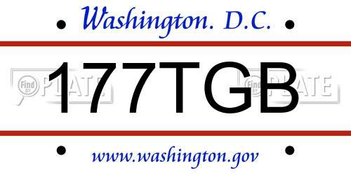 177TGB District Of Columbia License Plate