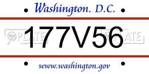 177V56 District Of Columbia License Plate
