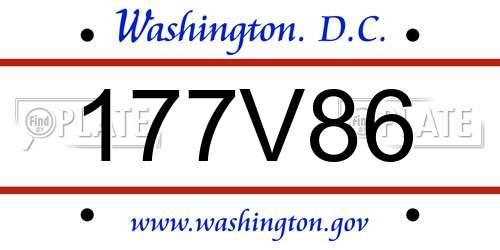 177V86 District Of Columbia License Plate