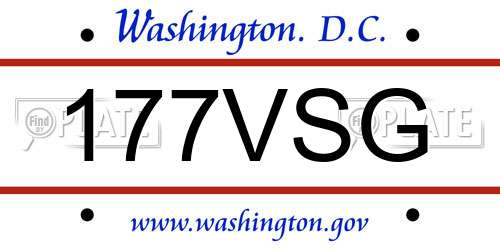 177VSG District Of Columbia License Plate
