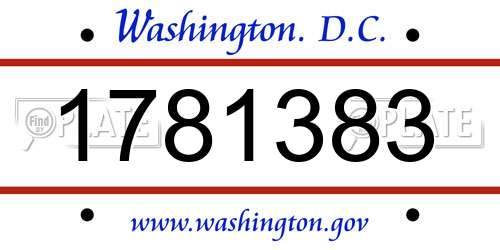1781383 District Of Columbia License Plate