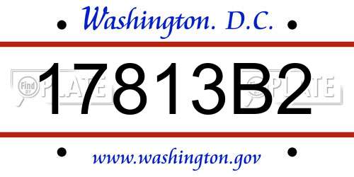17813B2 District Of Columbia License Plate