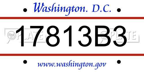 17813B3 District Of Columbia License Plate