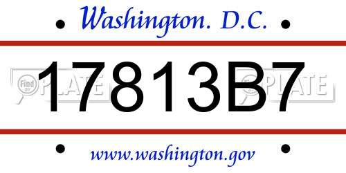 17813B7 District Of Columbia License Plate