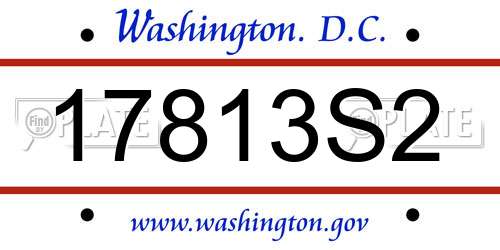 17813S2 District Of Columbia License Plate