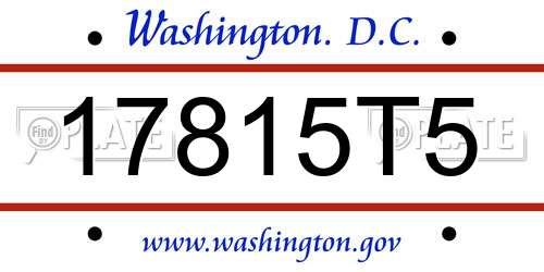 17815T5 District Of Columbia License Plate